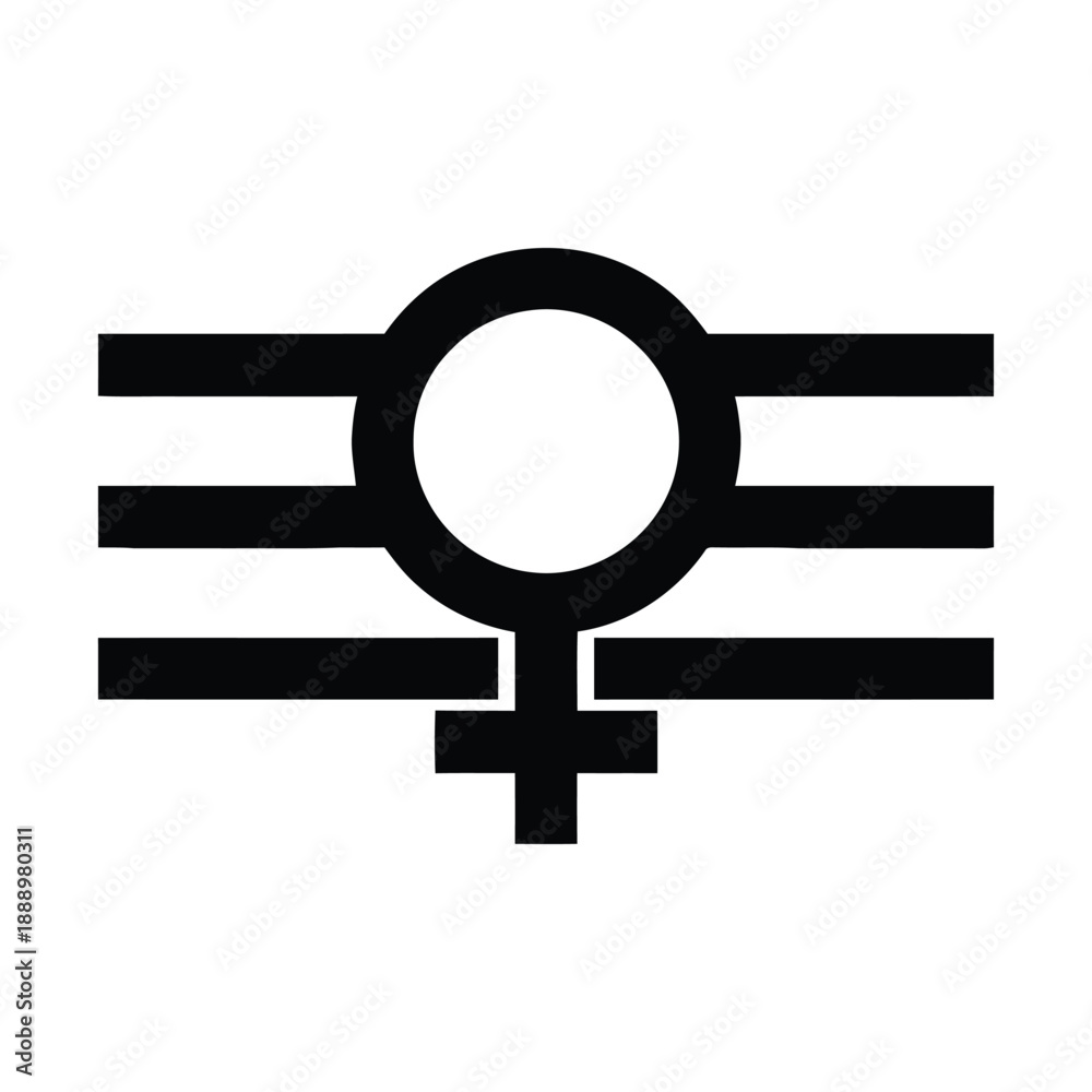 Obraz premium 3D metal male and female gender symbols featuring a blue arrow and pink cross element on a black circular shape vector illustration design