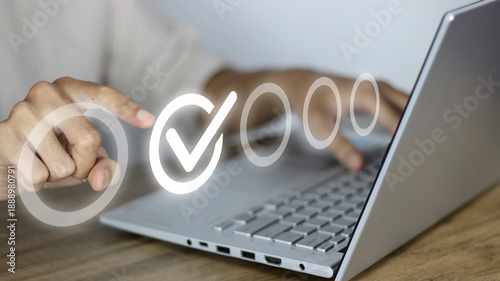 Obraz na plátne Digital verification process in action
