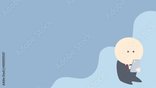 ビジネスイメージイラスト_スマホを操作するビジネスマン