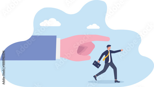 Concept of Business Direction and Leadership with Giant Hand Pointing Way