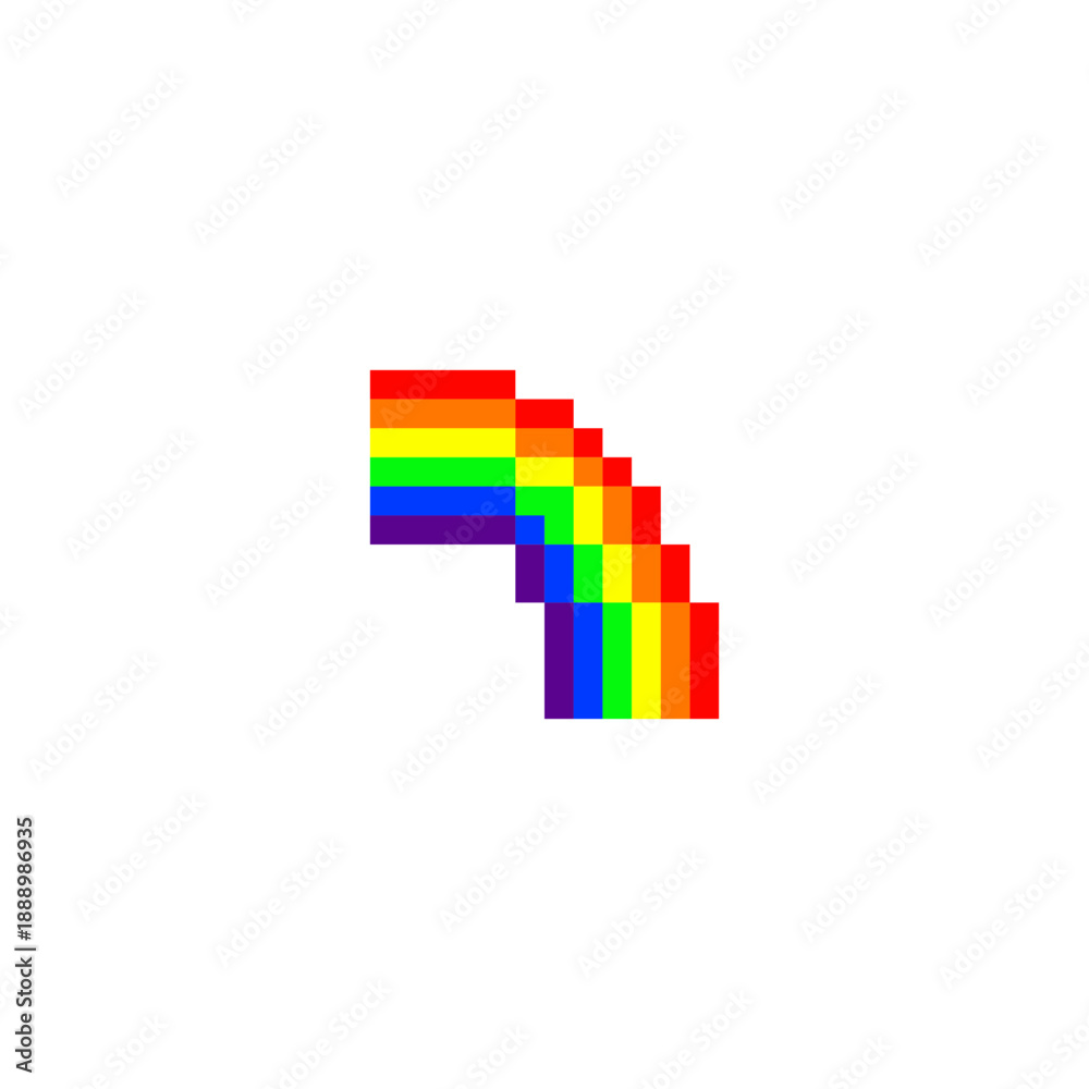 Obraz premium Pixel Rainbow Retro Bit Game Art Style 8 Bit