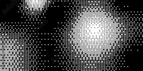 pixel gradient backgrounds with bitmap effect, black and white, vector, isolated on white background.