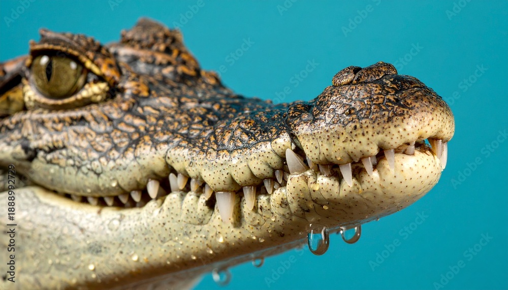 Fototapeta premium Close-up of crocodile head underwater.