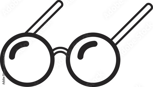 Minimal Eyeglasses Outline Icon, Vision and Optical Symbol