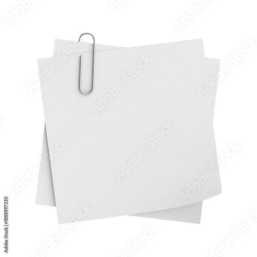 A blank yellow note paper sheet with a metal paperclip serves as an empty business memo or office reminder notice pinned to a board for a message list