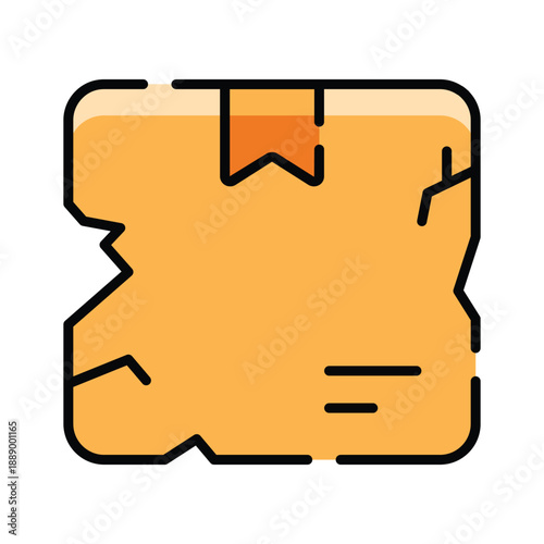 A visually engaging flat outline icon of damaged box shipping issue