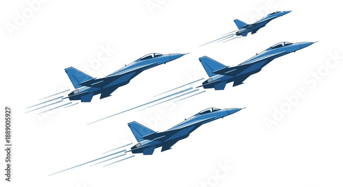 Five military fighter jets flying in formation with smoke trails.