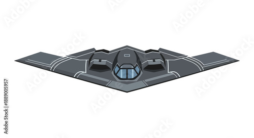 Stealth bomber aircraft flying through the sky.