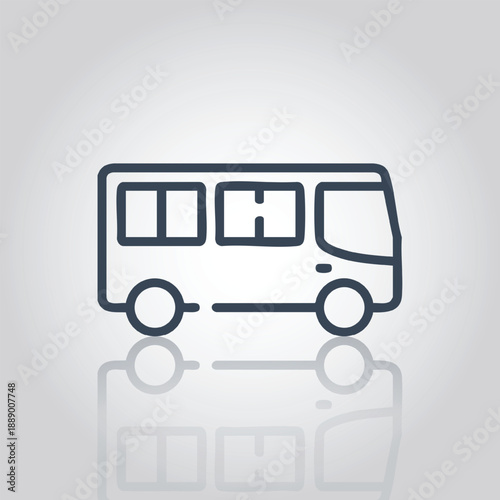Simple Line Icon of a Bus for Public Transportation