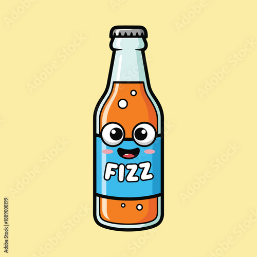 Cartoon Fizz Soda Bottle