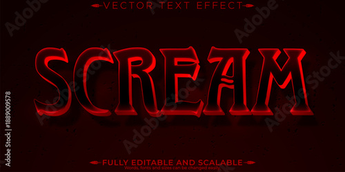 Halloween monster text effect, editable horror and scary text style