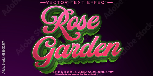 Rose editable text effect, editable garden and flower text style