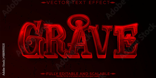 Halloween monster text effect, editable horror and scary text style