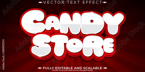 Sweet text effect, editable treat and candy customizable font style