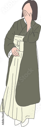 卒業袴を着た女性