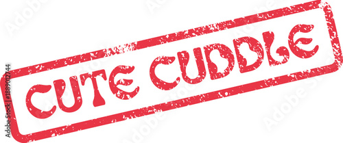 Cute Cuddle red grunge rubber stamp text for charming designs and sweet gestures