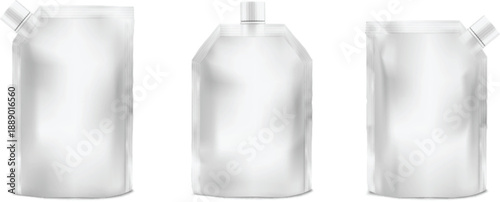 Blank spout pouch packaging isolated professional cosmetic display vector