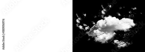 Tableau sur toile Cloud isolated on transparent background and black background, sky with clouds,