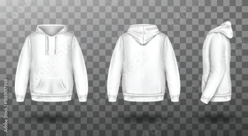 Minimal hoodie mockup back view isolated clothing design template vector