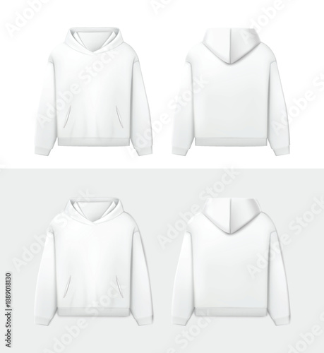 Modern hoodie mockup front view isolated fashion branding template vector