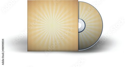 Optical disc case isolated modern transparent plastic packaging illustration vector