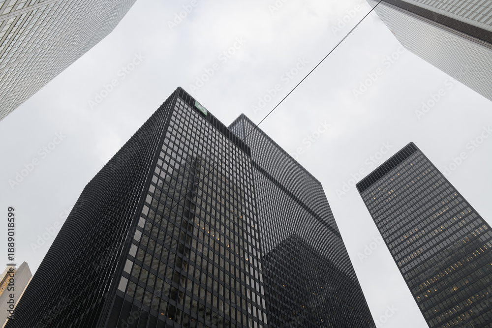 Fototapeta premium buildings of the TD Centre (designed by Mies van der Rohe) southwest corner of Bay St and King St W, Toronto