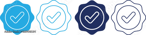 Verified Badge Check Mark Seal Icons Vector Set