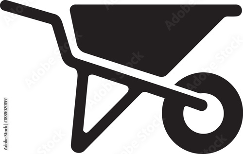 Professional Wheelbarrow Icon for Construction Gardening and Landscaping Projects Industrial Cart Vector Graphic for Building Site Design