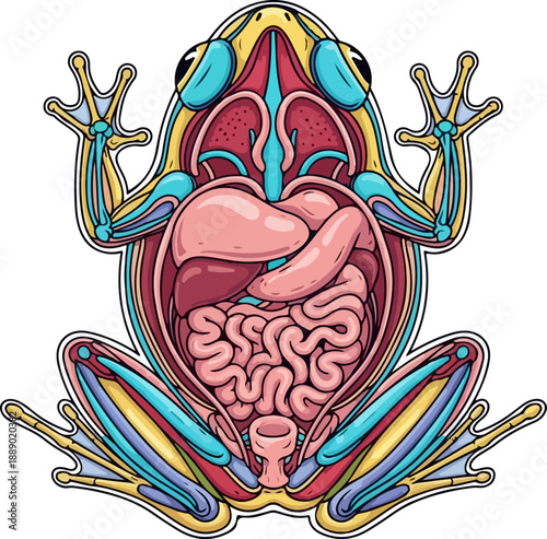 Frog Skeletal and Muscular System Vector