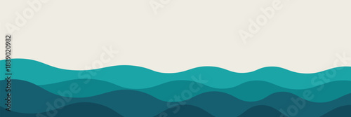 Sea waves layered vector background illustration and sea beach vector illustration.