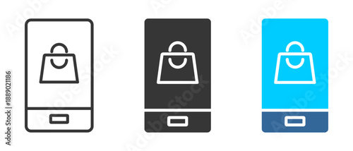 Online shop icon set multiple style collection	
