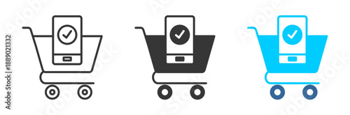 Checkout icon set multiple style collection	
