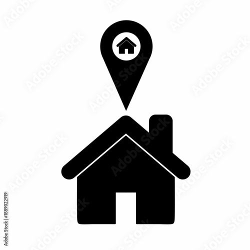 House with Location Pin Above