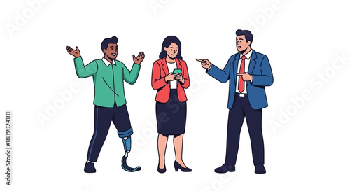 Diverse Team Collaboration: Business People Working Together in Modern Setting