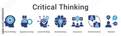 Critical Thinking banner illustrating logical reasoning problem solving and analytical decision making skills