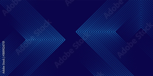 abstract blue background with glowing arrow lines. Modern shiny blue geometric lines design. Technology futuristic concept. Horizontal banner template