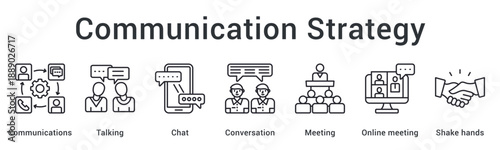 Communication Strategy banner illustrating messaging planning audience targeting and brand alignment