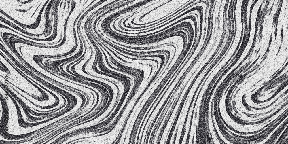 Obraz premium Abstract grayscale marble-like texture with swirling organic patterns and a subtle grainy overlay, creating a sophisticated and visually rich background for design