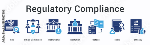 Regulatory Compliance banner representing rule adherence governance standards and legal conformity