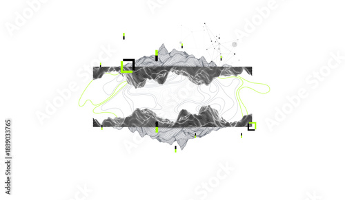 Abstract art wireframe background. Modern science or technology art elements. Surface illustration. Vector.