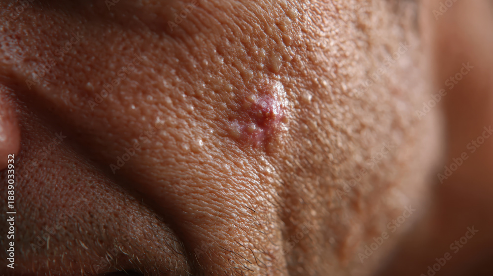 Fototapeta premium Close up of a malignant skin cancer melanoma mole on skin