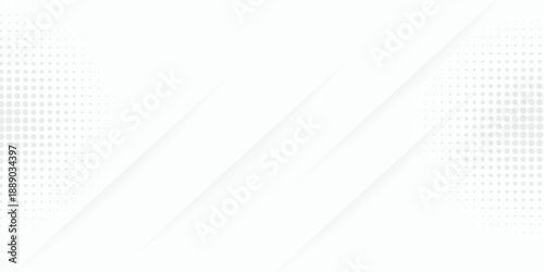 Modern abstract white background with soft diagonal lines and dotted halftone texture. Clean minimal design template for business, technology, corporate, digital, or presentation projects.
