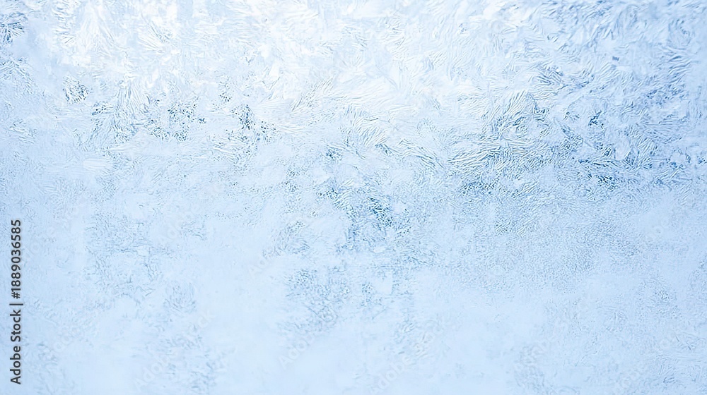 Fototapeta premium Frosty Ice Texture Background for Winter Design Projects with Intricate Crystal Patterns and Cool Blue Tones