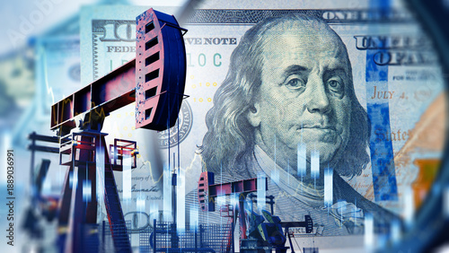 Quadro su tela Oil production economics and energy finance in the United States