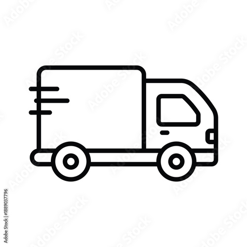 A visually appealing outline icon of express delivery van