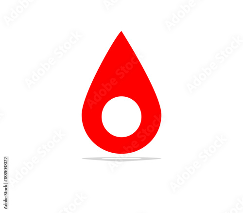 red drop icon, which is often used as a symbol