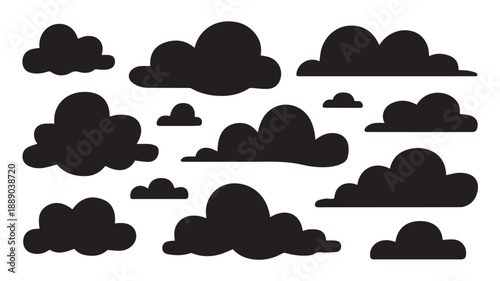 A Collection of Diverse Cloud Silhouettes for Weather and Sky Illustrations