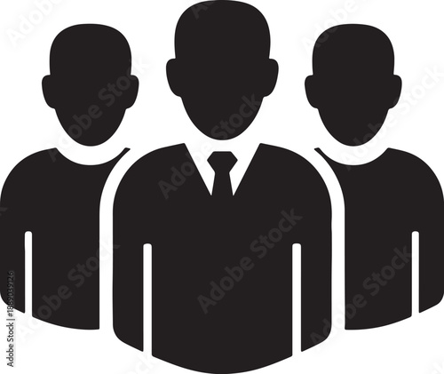 Three faceless business professionals wearing suits and ties isolated