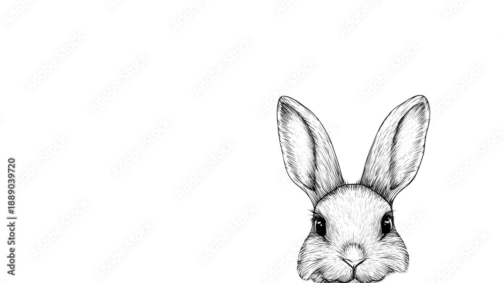Obraz premium Cute white baby bunny rabbit character illustration vector isolated on white background for Easter holiday spring card with pink ears and happy cartoon animal toy drawing
