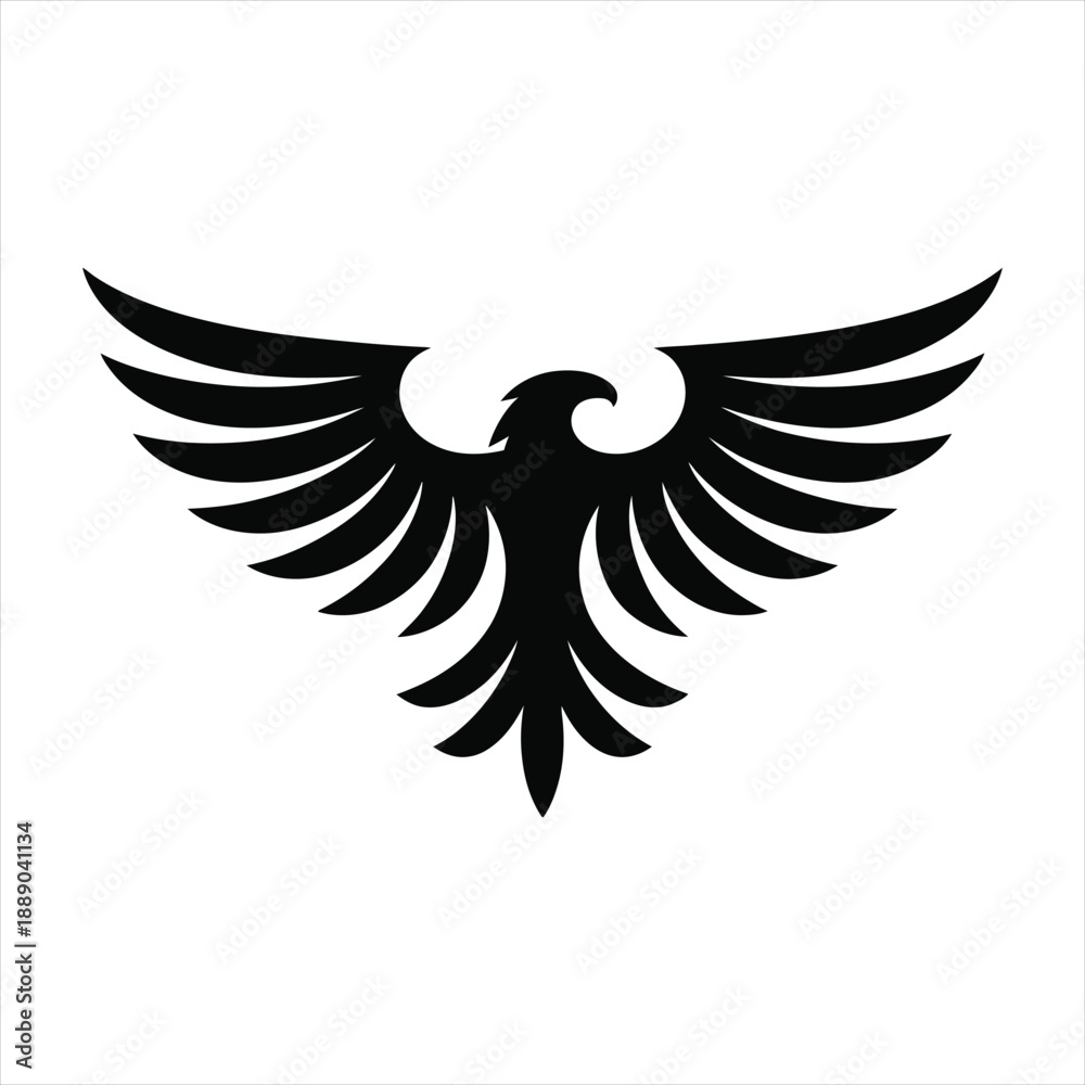 Fototapeta premium Aggressive eagle hawk mascot with sharp wings for athletic performance logo